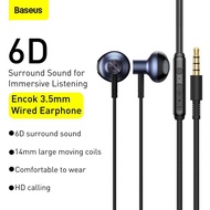 Baseus H19 Wired Earphones 6D Stereo Bass Headphone In-Ear 3.5mm Headset with MIC for Xiaomi Phones