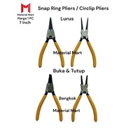 Snap Pliers 7 Inch Straight OpenRing | Circlip Pliers Bent Close 7" | Material Mart