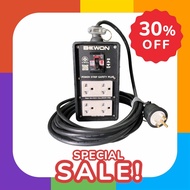 ปลั๊กไฟBEWON&AMBOSSพร้อมปลั๊กกราวด์คู่เบรกเกอร์และม่านนิรภัย/3500w/หัวปลั๊ก3ขาทองเหลืองแท้ผ่านมาตรฐา