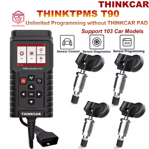 v1.36 ThinkCar THINKTPMS TP T90 TPMS Programmer S3 315MHz 433MHz 2in1 Car Tire Pressure Diagnosis To