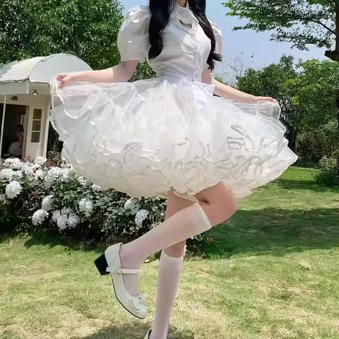 Lolita Super Stuffed Petticoat Violent Support Boneless Duck Butt Bustle Skirt Crinoline Underskirt 