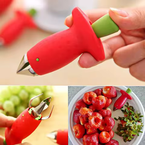 Strawberry Slicer Cutter Strawberry Corer Strawberry Huller Fruit Leaf Stem Remover Salad Cake Tools