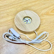 LED Lamp Holder, USB Log, 10cm Diameter, 2cm Thickness, Inner Diameter 3.3cm Warm Light/White Light