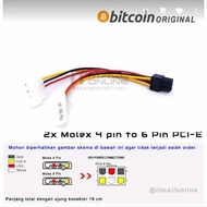 Kabel 2x Molex 4 Pin to 6 Pin PCI-E VGA Kabel VGA 6 Pin Molex to PCIE