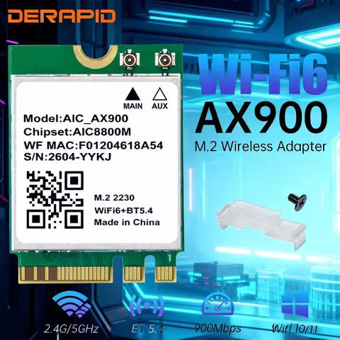 AX900 WiFi 6 Bluetooth 5.4 PCIe Card Dual-Band 2.4G/5.8GHz Wi-Fi 6 Wireless Network Card for Windows