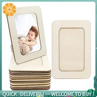 12 Pieces DIY Wood Picture Frames Unfinished Solid Wood Photo Picture Frames Standing Photo Frames F