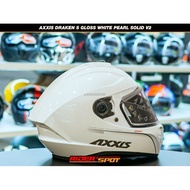 NEWEST Motorcycle Helmet AXXIS DRAKEN S Gloss White Pearl Solid V2 Full Face Origin
