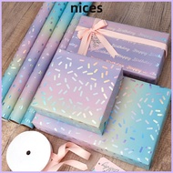 NICES Gift Wrapping Paper, Colorful Shimmery Star Dots Packaging Paper, Creative Roll Format DIY Acc