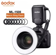 พร้อมส่ง Godox ML-150 Macro Ring แฟลชควบคุม Daylight 5600K 49, 52, 55, 58, 62,67 มม.เข้ากันได้กับ กล้อง DSLR