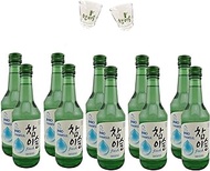 SHOP24 Jinro Chamisul Fresh Korean Soju 17.2% alcoholic 10 bottles set come with 2 soju glass worth $18/- free