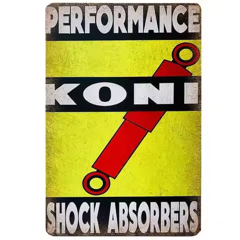 Koni Shock Absorbers Vintage Tin Sign Retro Garage Racing Auto Shop Decor