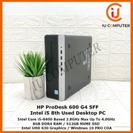 HP PRODESK 600 G4 SFF INTEL CORE I5-8400 8GB RAM 512GB NVME SSD USED DESKTOP REFURBISHED PC