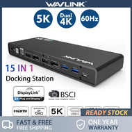 WAVLINK Pluggable USB C Docking Station Single 5K Dual 4K 60Hz Video Outputs Laptop Portable Monitor