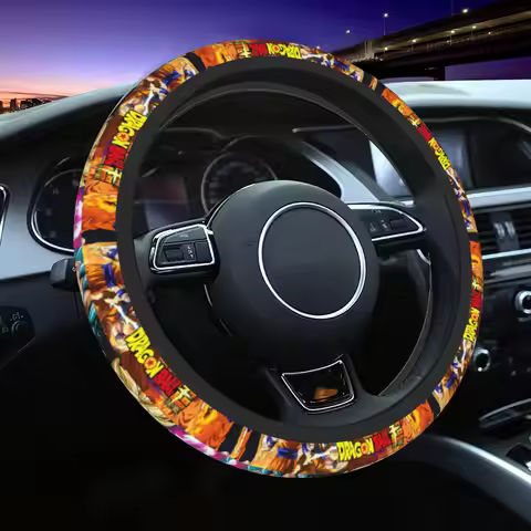 Dragon Ball Z Car Steering Wheel Cover DBZ Anime Characters Steering Wheel Cover Decoration Steering