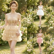 SA SIZE>60KG 2nd floor flared dress with sequins & BEAUTIFUL STONE