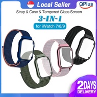 [SG] 3in1 iWatch Case with Nylon Sports Strap &amp; Tempered Glass Screen Protector for Apple Watch Series 7 / 8 / 9