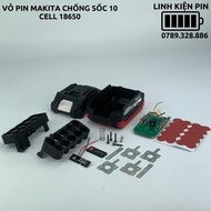Vỏ pin makita 18v 21v 5s2p 10 cell 18650 chống sốc có báo pin