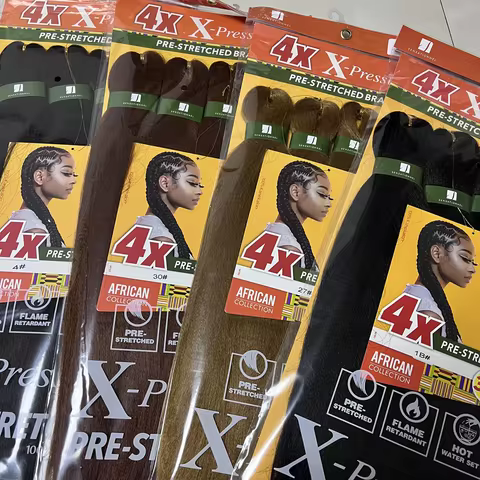 38 inch 4x Sensationnel prestretched Synthetic braiding hair braid kanekalon flame retardant for box