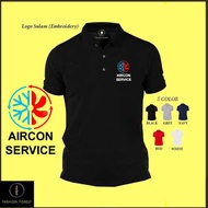 Baju logo Sulam Polo Classic T Shirt logo aircon repair AIRCON SERVICE Embroidery FOR MEN & WOMRN Un