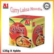 *READY STOCK* A1 Laksa Mi Kari Laksa Curry Laksa Noodle 135g X 4 packs **EXP: OCT 2022