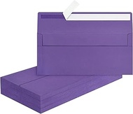 50 Pcs Dark Purple #10 Business Envelopes, Self Seal Standard Envelopes, Windowless Business Mailing
