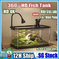 Noxus  Fish Tank Desktop Fish Aquarium Filter Tank Landscape Design Lazy Fish Tank Set Light Aquariu