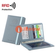 Tôi Biết Chất liệu Da PU Túi đựng hộ chiếu RFID nhiều ngăn chứa đa chức năng hộ chiếu tài liệu Set P