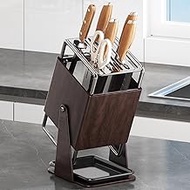 Universal Knife Block Holder Without Knives,Knife storage with Slots for Scissors and Sharpening Rod