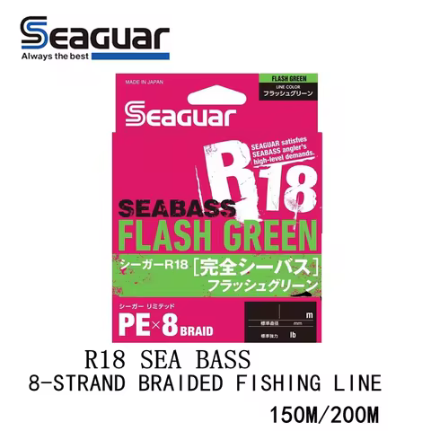 Original Seaguar R18 Seabass X8 Braided PE Line 8 Strands Braided Fishing Line 11LB-42LB 150m 200m G