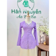 Han Nguyen Ba Ba Shirt - B.A212 - Ba Ba Dolly Shirt Bao Anh Silk Polka Dot Turtleneck Zipper Bud But