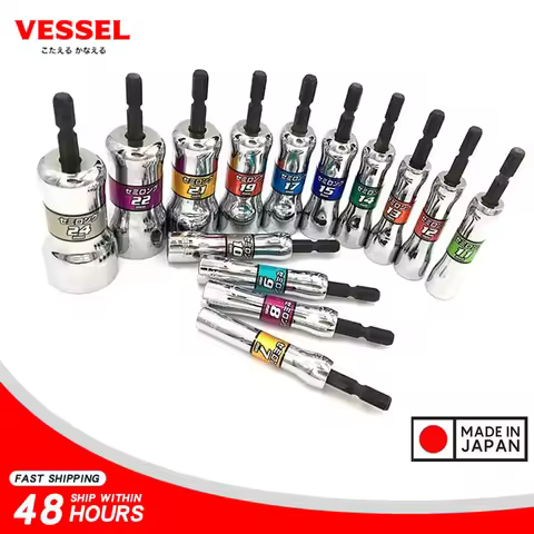 VESSEL SL200790 SL200890 1/4 inch hexagonal electric nut driver drill bit socket adapter tool electr