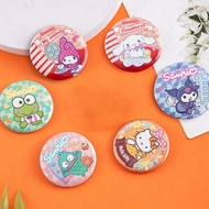 Huy hiệu thiếc Sanrio, Kuromi My Melody Cinnamorol Pochacco Hangyodon Baji PET Double Flash Silver O