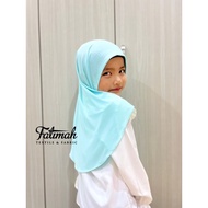 FATIMAH Nuriya Bawal Instant Budak (3-6thn) Tudung Kids Lazy Travel Kids Mosscrepe  Awning Less Tudu