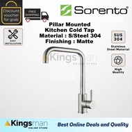 [Kingsman] SORENTO Pillar Mounted Kitchen Cold Tap Stainless Steel 304 Faucet Sink Water Tap Dapur F