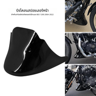 สปอยเลอร์รถจักรยานยนต์สีดำด้านหน้าล่างบังโคลน Air DAM Chin fairing สำหรับ Harley Sportster XL 1200 8