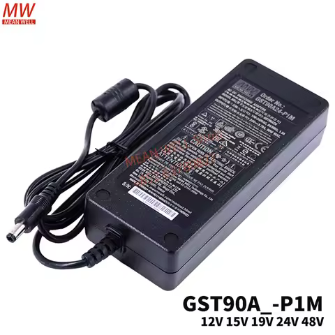 MEAN WELL Power Supply Original 90W AC-DC Reliable Green Industrial Adaptor GST90A12 GST90A15 GST90A