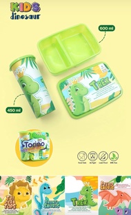 pgcSET LUNCH BOX Kotak Tempat Makan Botol Minum TORINO Biggy Anak Sekolah Tepak Bekal Bento My Bottl