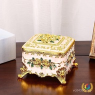 Enamel Color Jewelry Box European Creative Home Retro Metal Rose Dresser◌Storage Storage Box Unique 