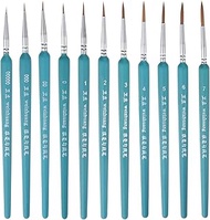 HARFINGTON 11pcs Detail Paint Brushes Nylon Hair Miniature Painting Brush for Watercolor Oil Acrylic