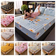 (lowest price promotion)Quilted sheets Mattress Topper Cotton Fabric Mattress Protector Thicken Fitted Bedsheet bedsheet Getah kelilingThicked Cadar Single/Queen/King Size hari ray