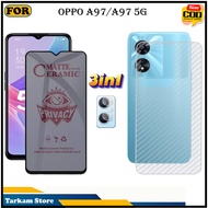 3IN1 Tempered Glass Oppo A97 A97 5G Anti-Scratch Glass Full Cover Screen Protector Elegant