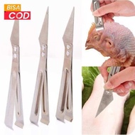 2in1 Pisau+Pinset Pencabut Bulu Ayam Stainless Pinset Cabut Duri Bandeng Ikan Bulu Bebek
