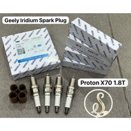 (100% ORIGINAL) GEELY IRIDIUM SPARK PLUG PROTON X70 SPARK PLUG K8RTIP 1 SET = 4 PCS 2036513100