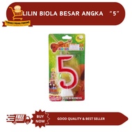 LILIN LARGE VIOLIN CANDLE NUMBER 5 - BIRTHDAY CANDLE