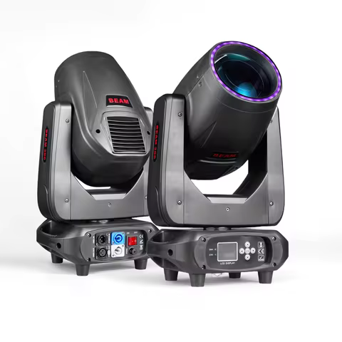 300W Mini Moving Head Light with Halo Effect 14R Beam Wah Zoom Sharpy 16 Channels 48 Rotating Prisms