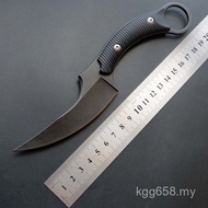 Outdoor Straight Knife G10 Anti-slip Camping Knife+Stone Claw Washing Knife C1490 Stripe D2 Handle S