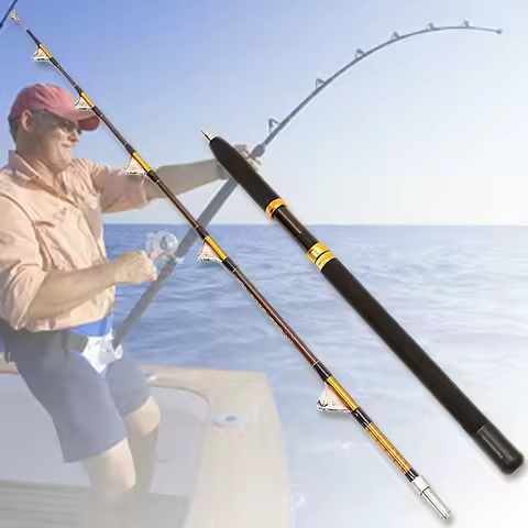 2-Section Trolling Rod Saltwater Offshore Heavy Straight Butt Roller Fishing Rod Conventional Boat F
