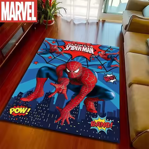 Kids Rugs for Playroom Marvel Spider-Man Pattern Area Mat, Cute Cartoon Carpet, Kids Gift for Living
