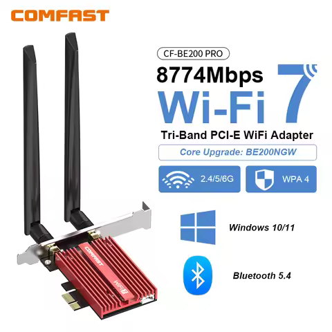 COMFAST WiFi 7 Pci Express Wifi Adapter BT5.4 WPA4 Wireless Card 802.11be 8774M Pcie Gigabit Network