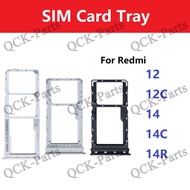 For Redmi 12 12C 14C 14R 4G Sim Micro SD Card Socket Adapter Container Connector Holder Slot Tray Re